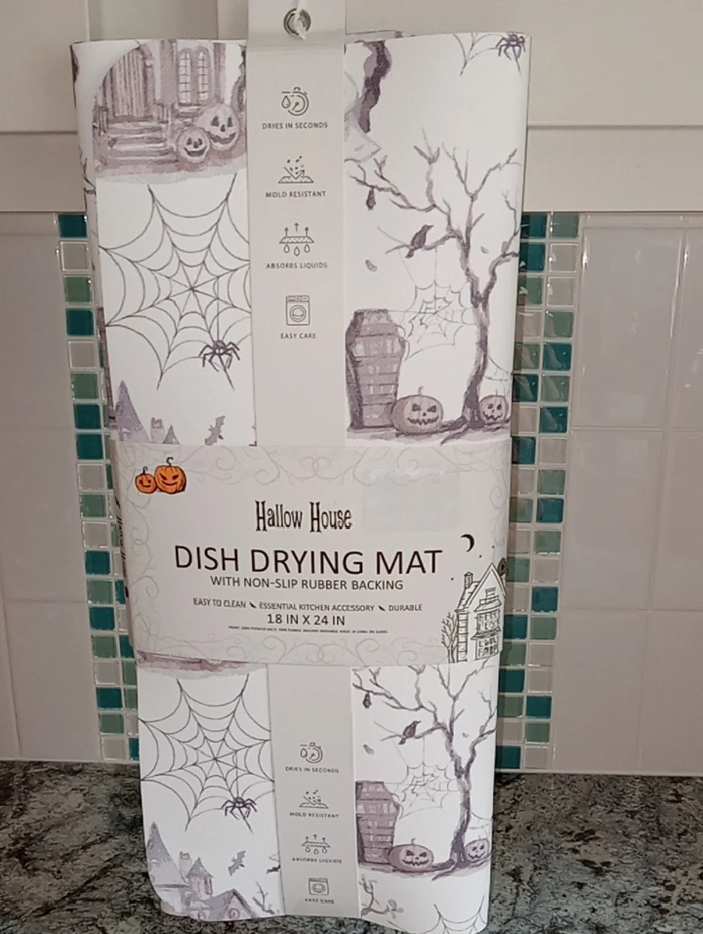 Halloween Dish Drying Mat XL